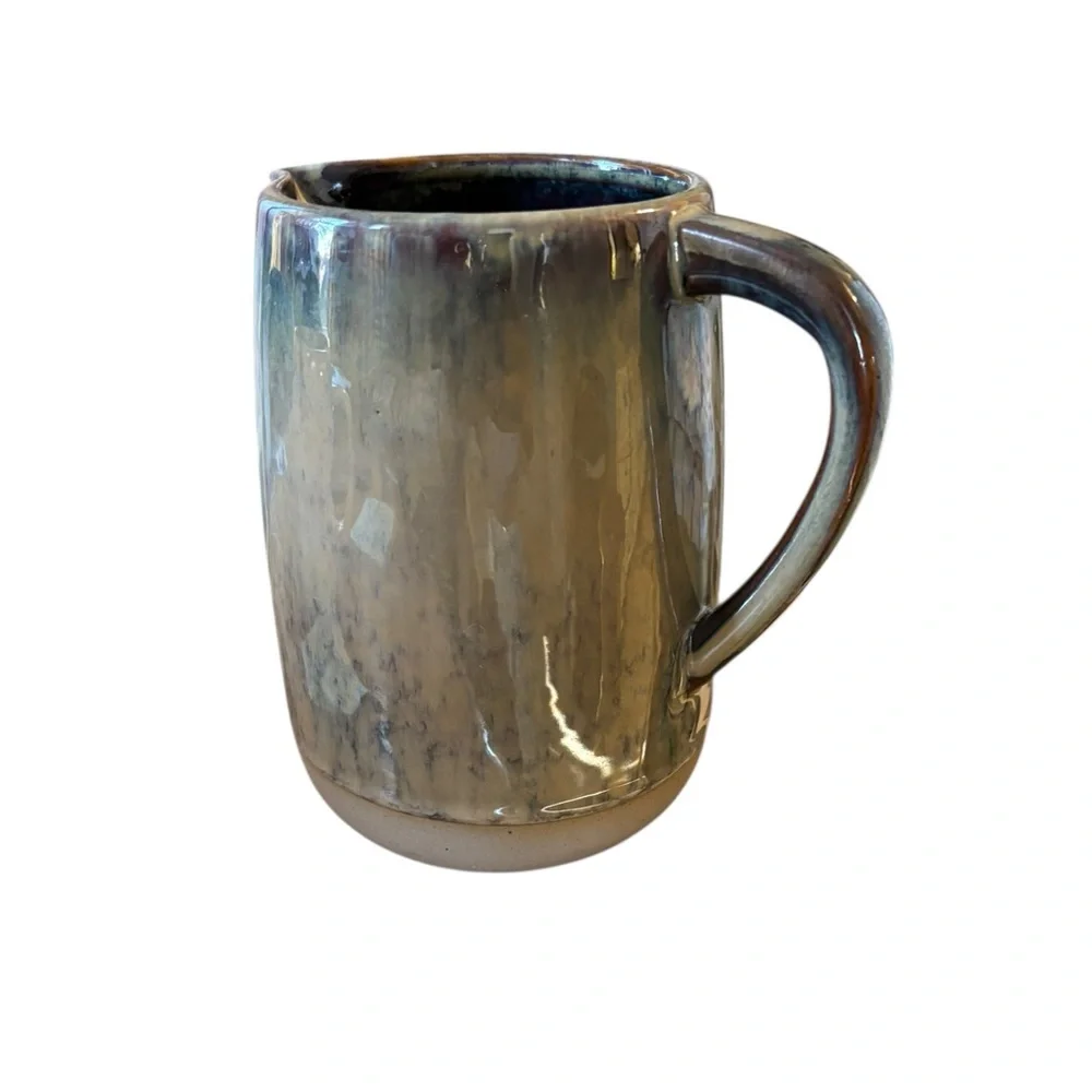 Ceramic Glazed Small Flower Vase Pitcher Khaki Brown 6”HX4”W Decorative Floral